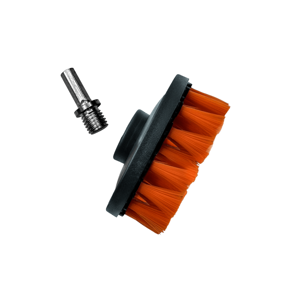 adbl_perie_moale_rotund_pentru_textile_100mm_twister_soft_carhub Perie moale textil cu adaptor bormasina Adbl Twister Soft 100mm - imagine 1