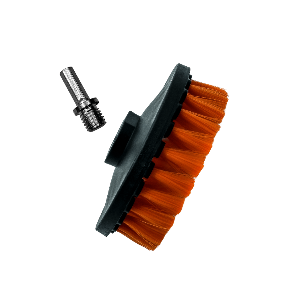 adbl_perie_moale_rotund_pentru_textile_125mm_twister_soft_carhub Perie moale textil cu adaptor bormasina Adbl Twister Soft 125mm - imagine 1