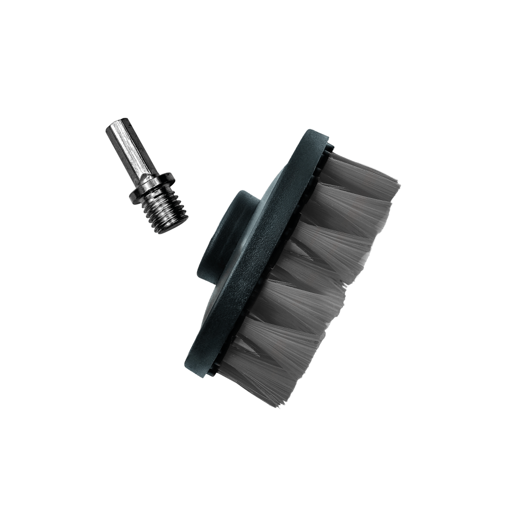 adbl_perie_rotund_pentru_piele_100mm_leather_twister_carhub Perie piele cu adaptor bormasina Adbl Leather Twister 100mm - imagine 1