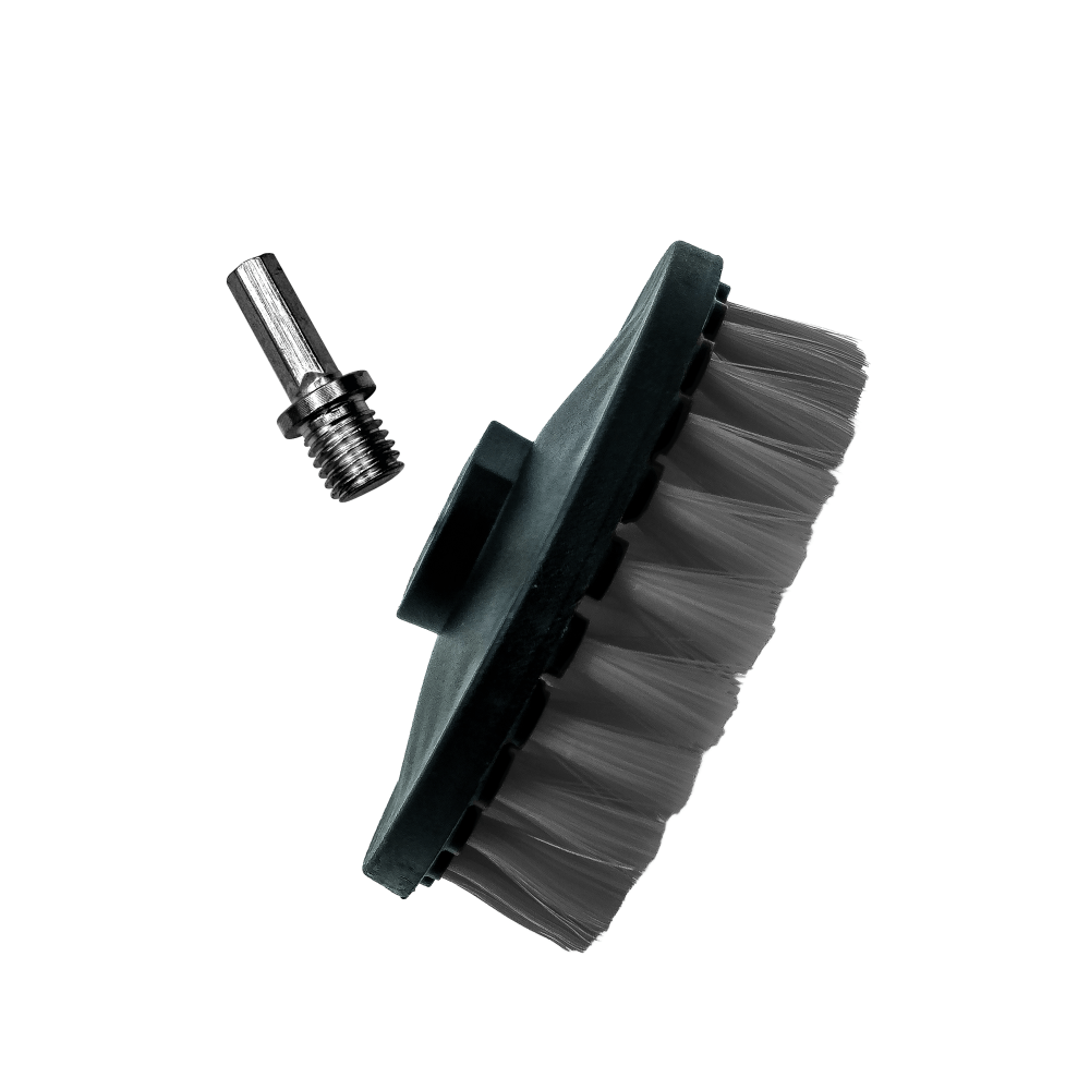 adbl_perie_rotund_pentru_piele_125mm_leather_twister_carhub Perie piele cu adaptor bormasina Adbl Leather Twister 125mm - imagine 1