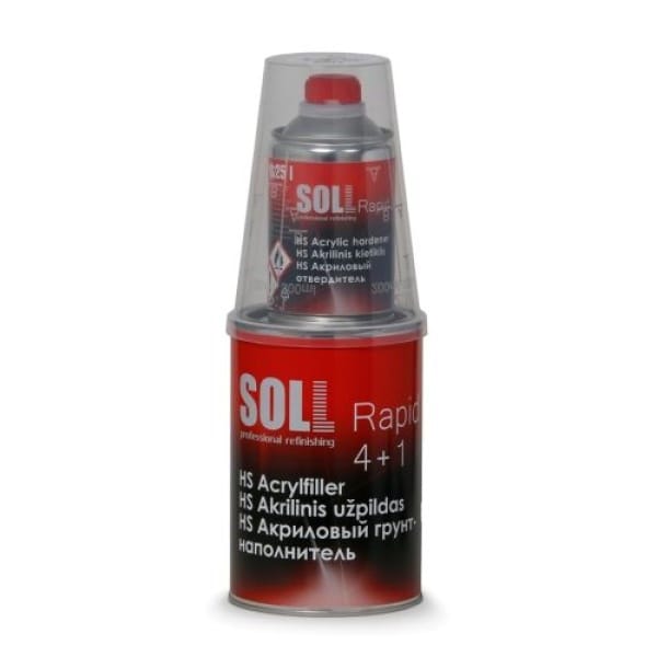 Soll Filler acrilic rapid cu intaritor HS 4:1 negru 1,25 L