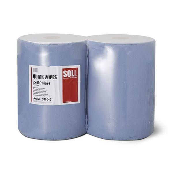 Soll Servetele albastre QUICK WIPES 38 x 36 cm, rola 500 buc